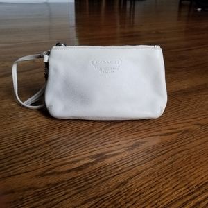 Coach Leather Wristlet in Offwhite